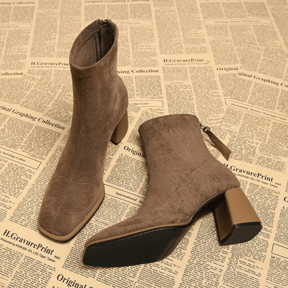 Women's Ankle Boots Rear Zipper Heel Style
