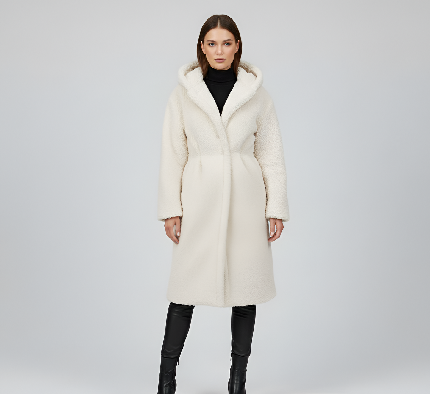 Women's Hooded Faux Fur Long Coat