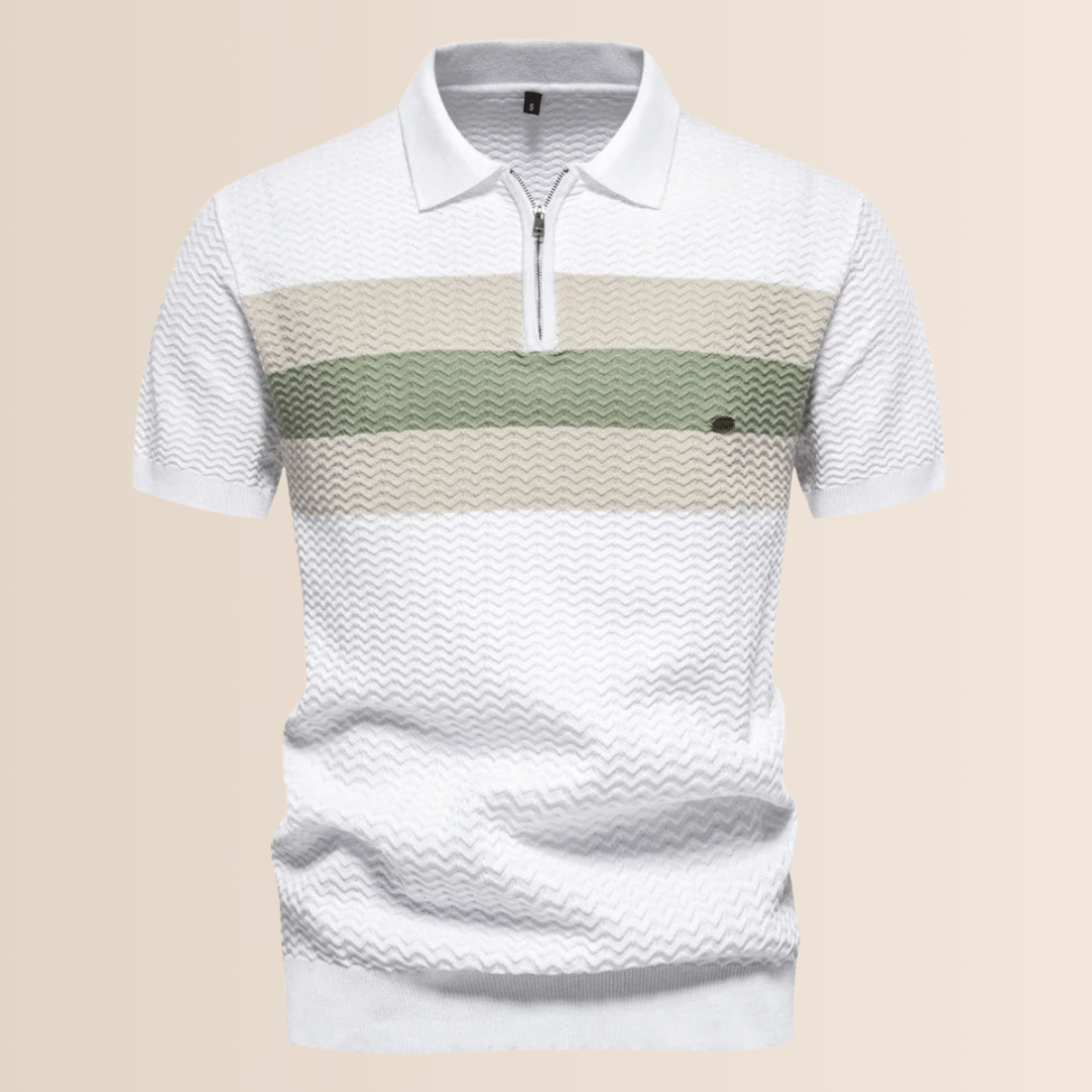 Men's Striped Polo Shirt Cotton