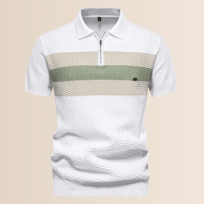 Men's Striped Polo Shirt Cotton