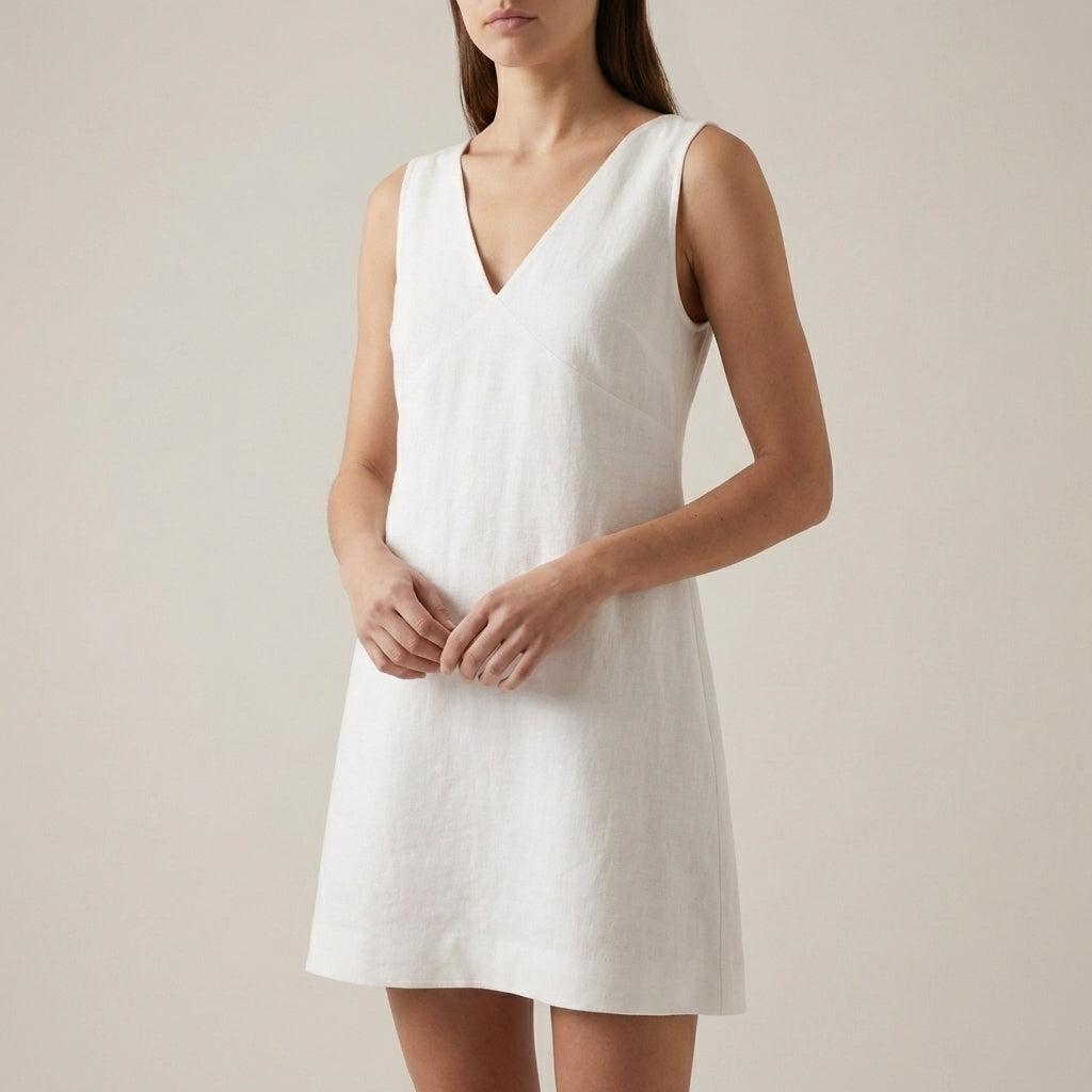 Women's A-Line Mini Dress V-Neck