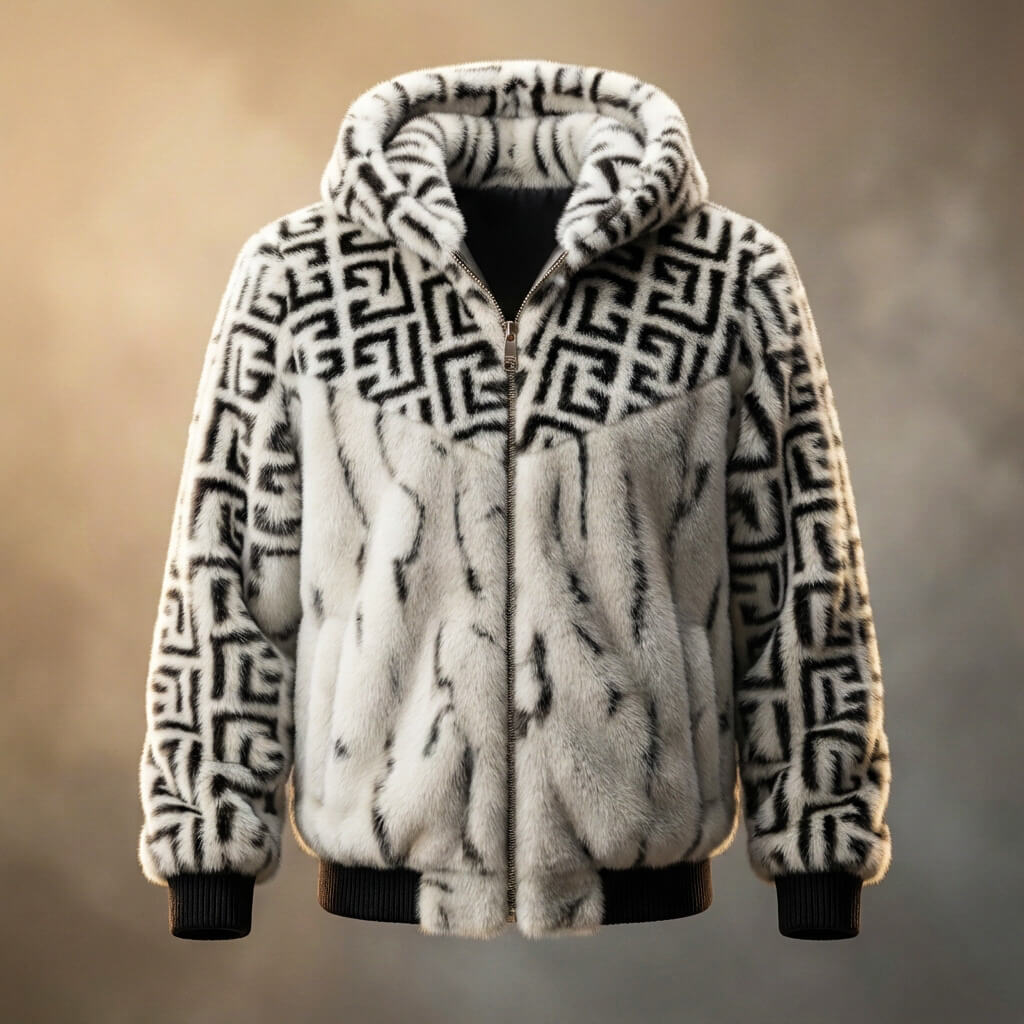 Luxury Fur Hooded Parka Coat