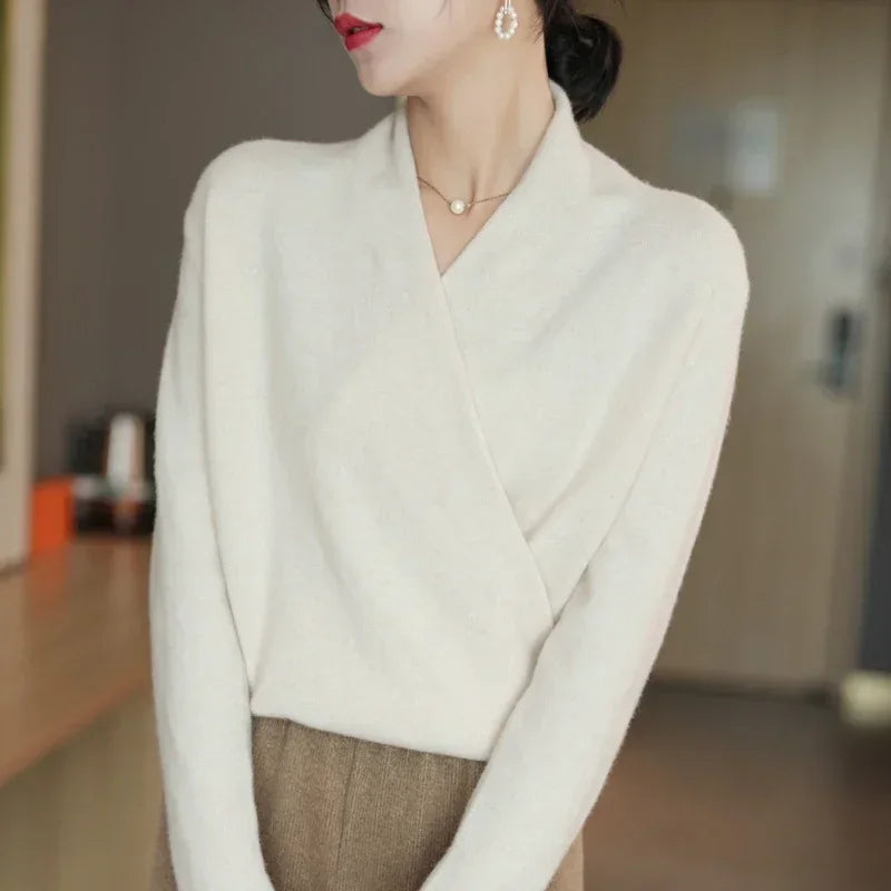 Women's Wrap Pullover V-Neck Relaxed Fit