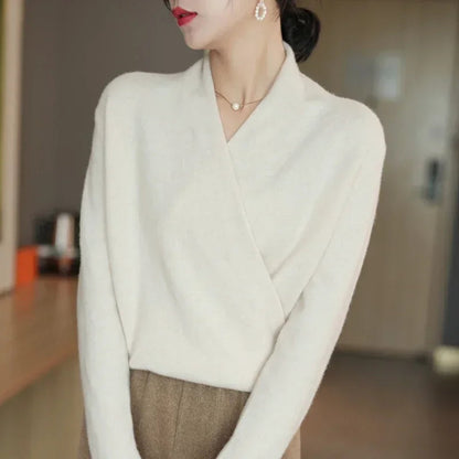 Women's Wrap Pullover V-Neck Relaxed Fit