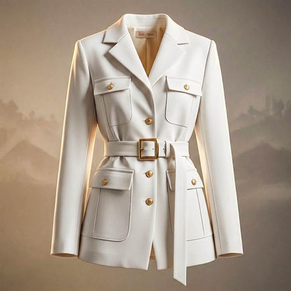 Fashion Belted Wool Jacket