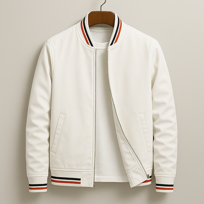 Men's Bomber Jacket Zip Front Pockets