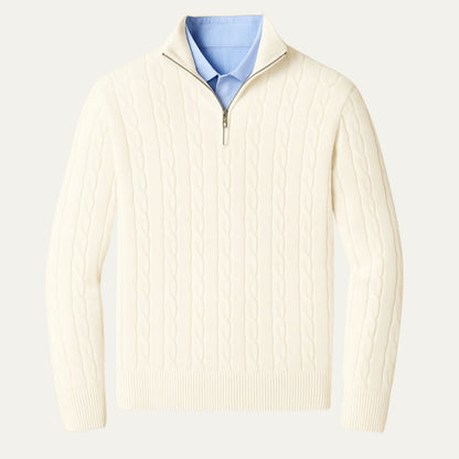 St. Moritz Men's Cable Knit Zip Sweater