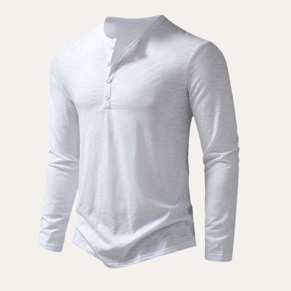 Men's Cotton Long Sleeve Polo Shirt