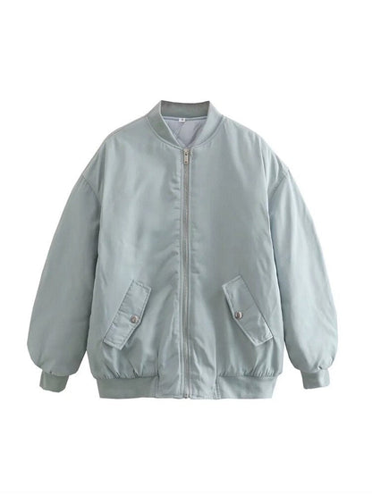 Image of Whitney | Women's Oversized Zip-Up Bomber Jacket