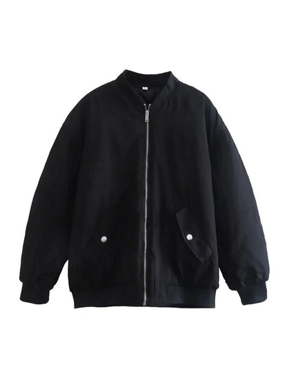 Image of Whitney | Women's Oversized Zip-Up Bomber Jacket