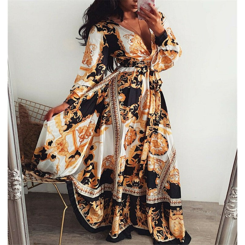 Women's Bohemian Maxi Dress Flowy