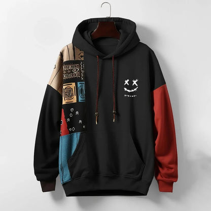 Image of Wilbur | Men's Patchwork Pullover Hoodie