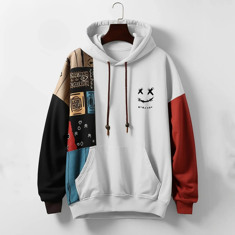 Image of Wilbur | Men's Patchwork Pullover Hoodie
