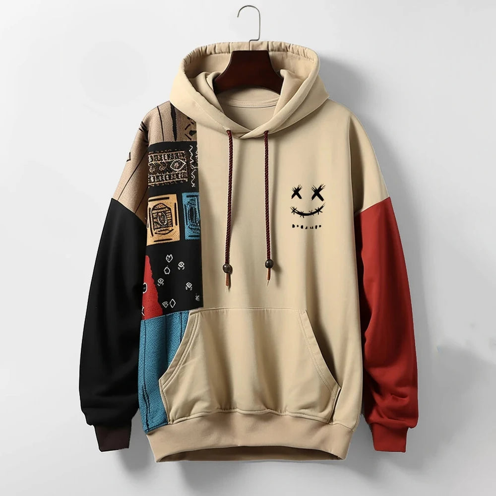 Image of Wilbur | Men's Patchwork Pullover Hoodie