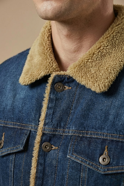 Men's Denim Button-Down Jacket