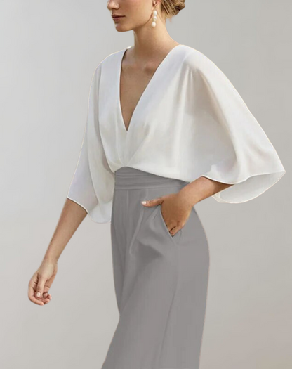 Women's Wide Leg Jumpsuit Two Piece Set