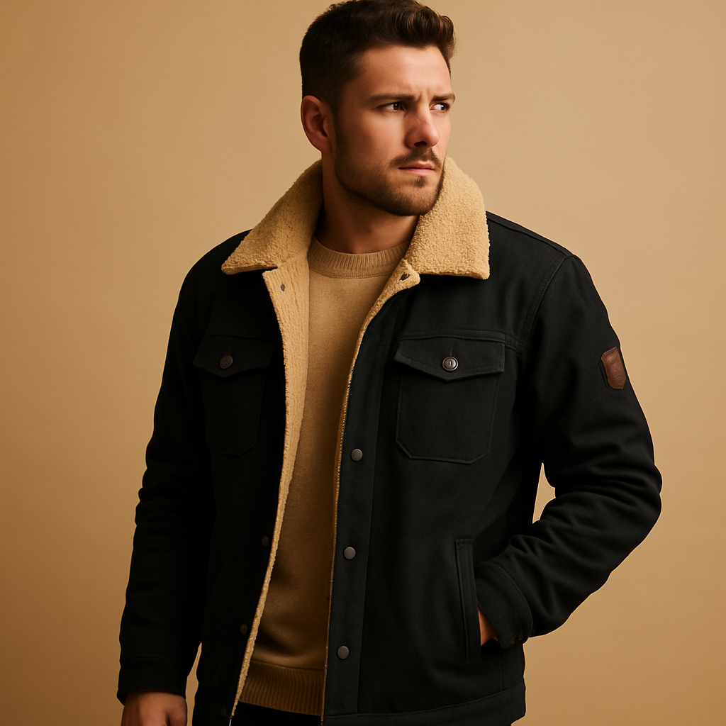 Warm Mens Quilted Bomber Jacket - VibreMode