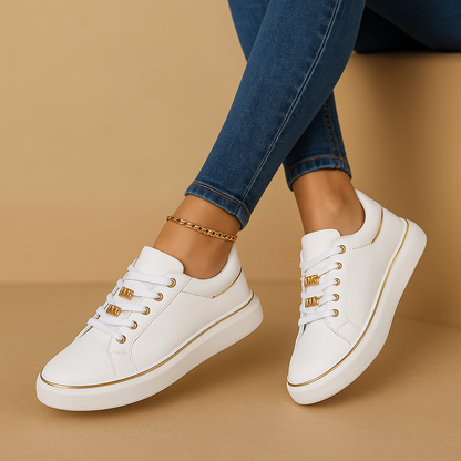 Ladies Silver Accent Running Shoes