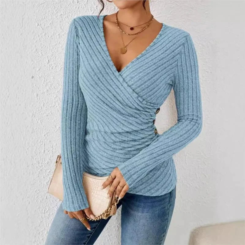Image of Women's Long Sleeve Wrap Blouse
