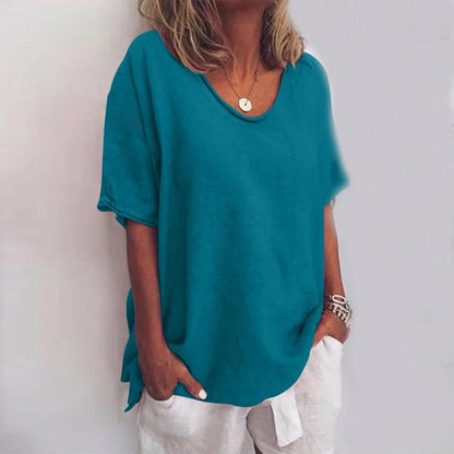 Image of Women's Oversized Short Sleeve Blouse