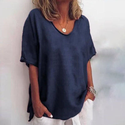 Image of Women's Oversized Short Sleeve Blouse
