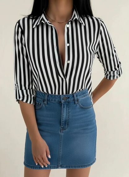 Chic Vertical Striped Summer Top for Women