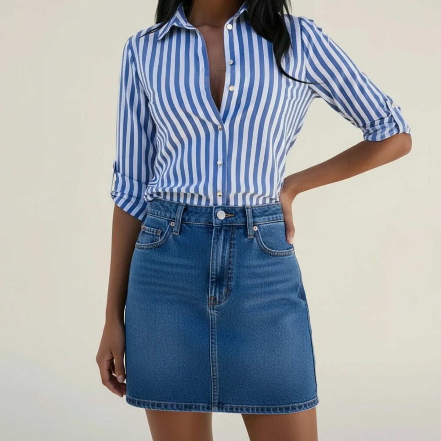 Chic Vertical Striped Summer Top for Women - VibreMode