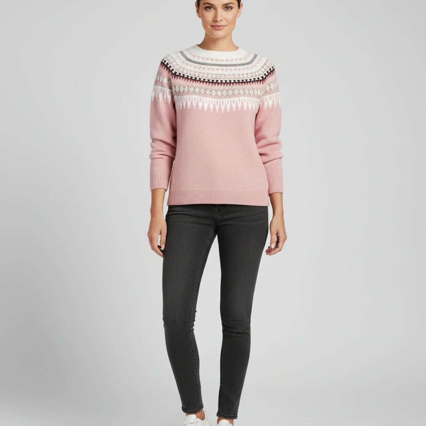 Chic Ladies Floral Knit Sweater