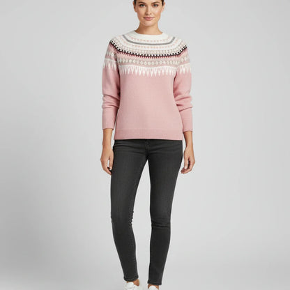 Chic Ladies Floral Knit Sweater