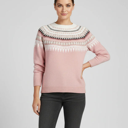 Chic Ladies Floral Knit Sweater