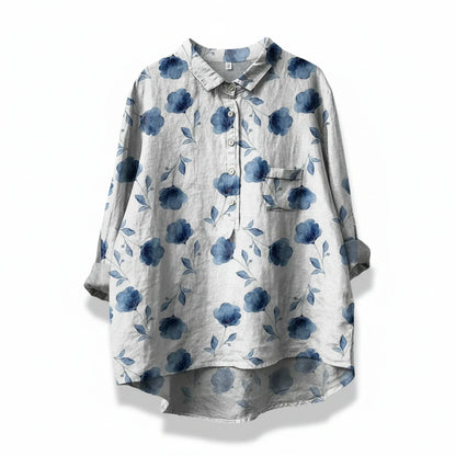 Pretty Floral Women's Summer Blouse Top