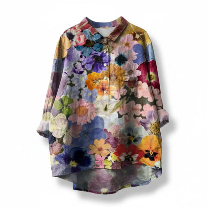 Pretty Floral Women's Summer Blouse Top