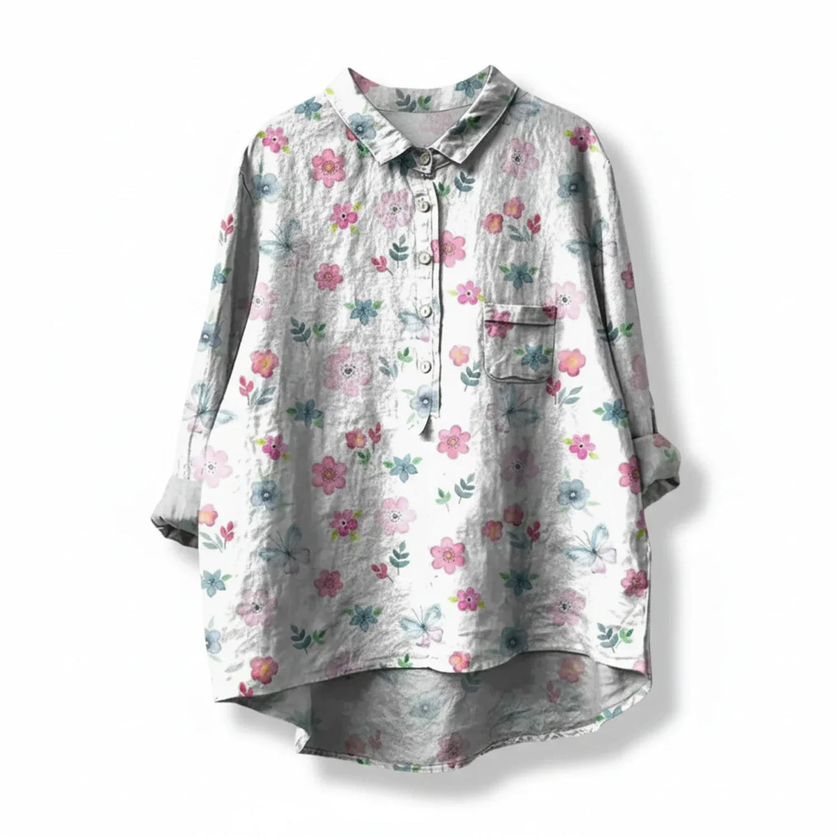 Pretty Floral Women's Summer Blouse Top