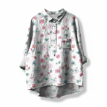 Pretty Floral Women's Summer Blouse Top