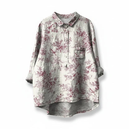 Pretty Floral Women's Summer Blouse Top