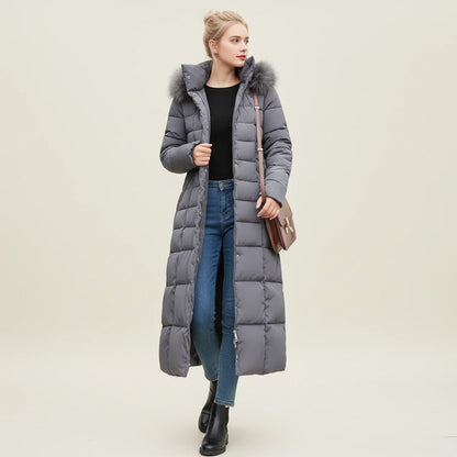 Women's Quilted Puffer Jacket Maxi Length