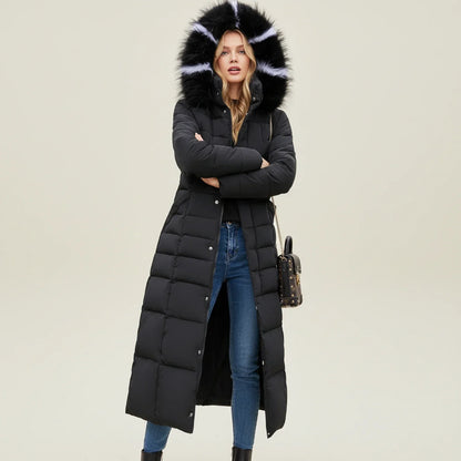 Women's Quilted Puffer Jacket Maxi Length