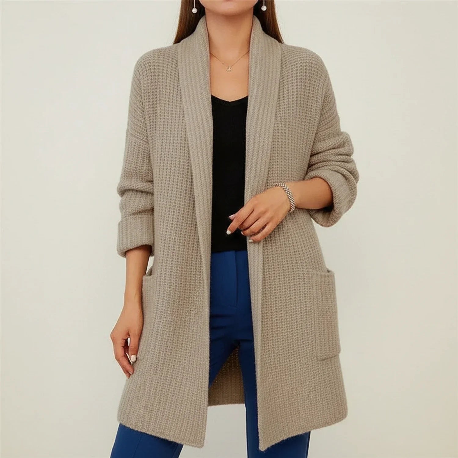 Ella | Ladies Lightweight Open Cardigan Sweater - VibreMode