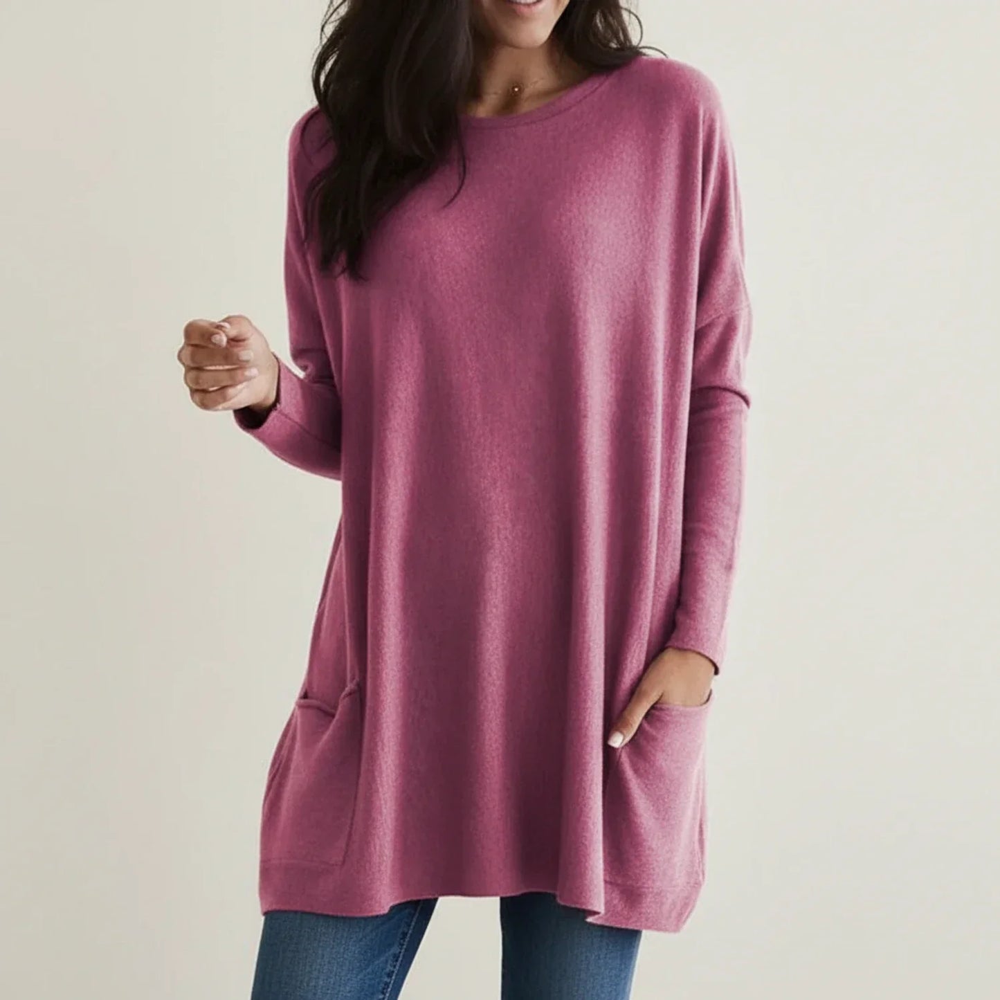 Relaxed Fit Women's Spring Long Sleeve Blouse Top - VibreMode