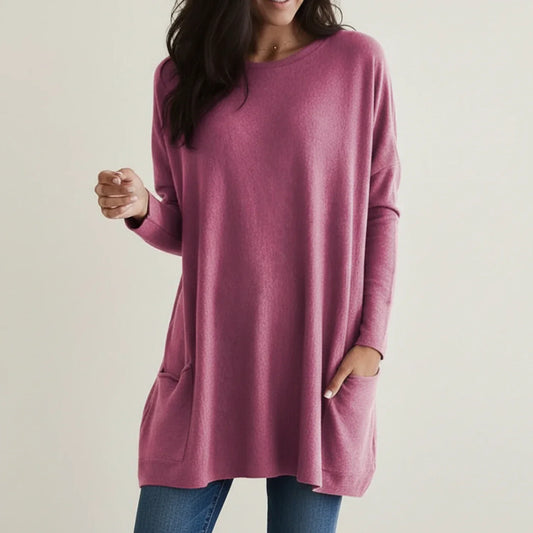 Relaxed Fit Women's Spring Long Sleeve Blouse Top - VibreMode