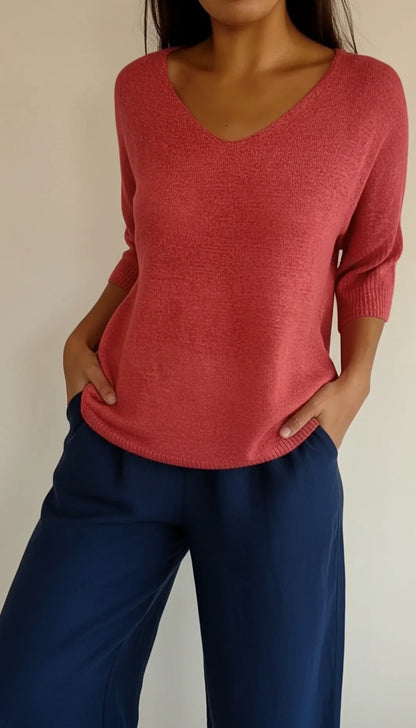 Chic Ladies Sunny V Neck T Shirt - VibreMode