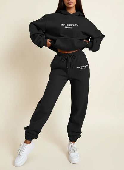 Cozy Fleece Hoodie Jogger Suit - VibreMode