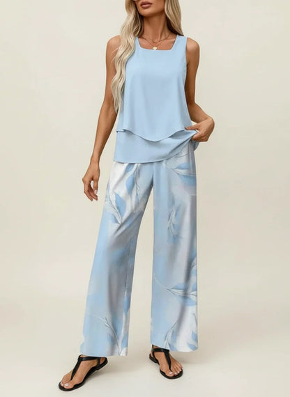 Women's Flowy Capri Pants Outfit Set