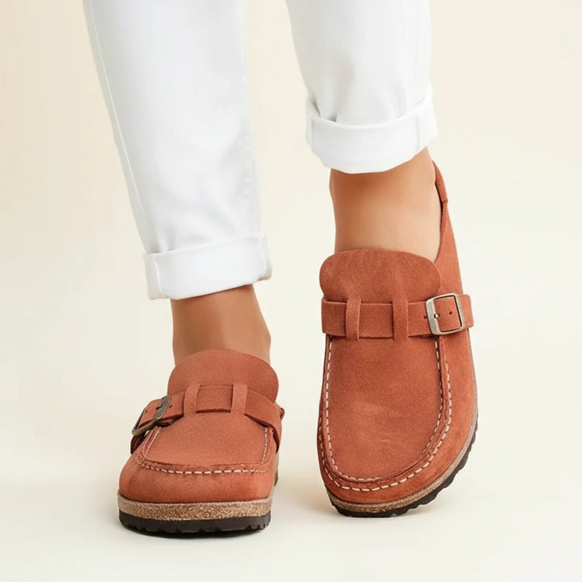 Women's Orthopedic Mules Chunky Sole Slip-On Moc Toe