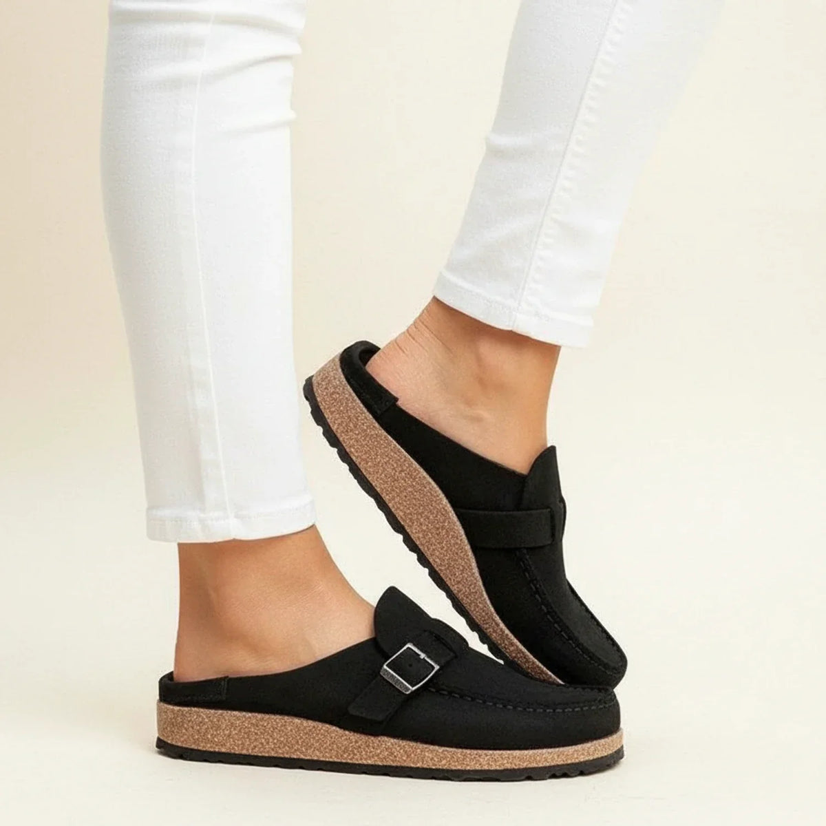 Women's Orthopedic Mules Chunky Sole Slip-On Moc Toe