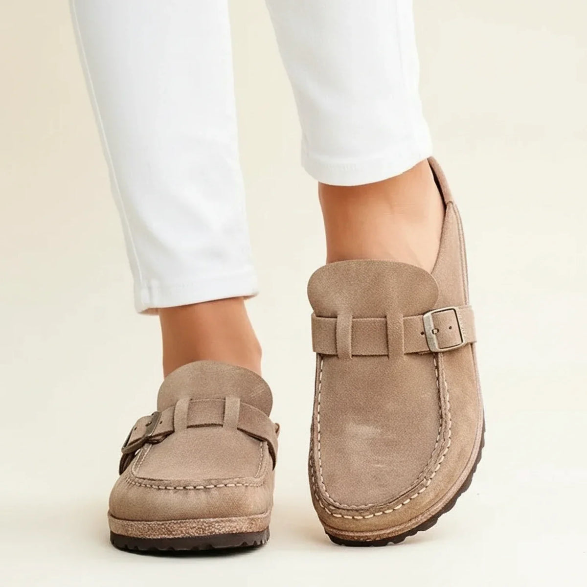 Women's Orthopedic Mules Chunky Sole Slip-On Moc Toe - VibreMode