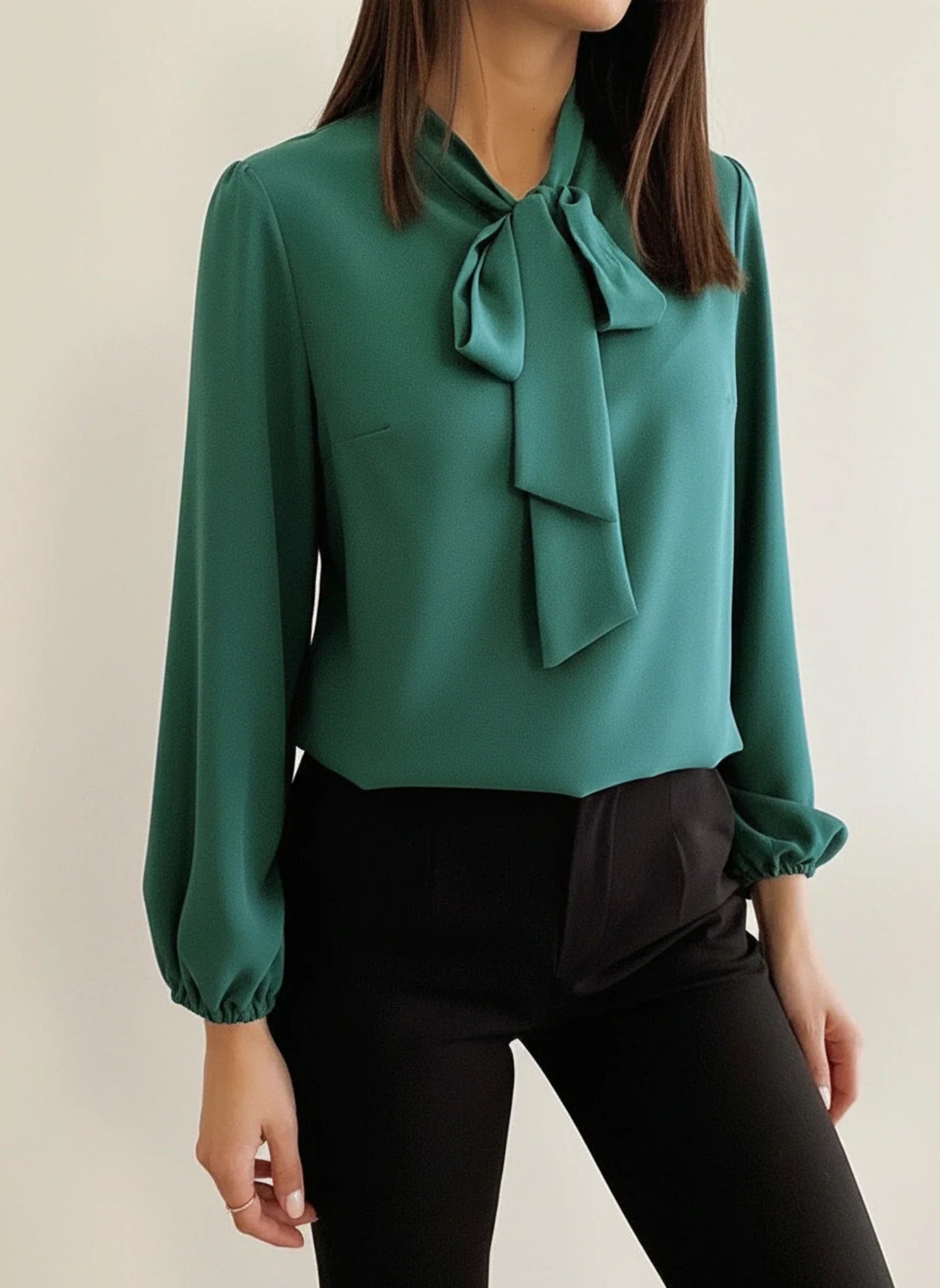 Chic Floral Bow Tie Lady Blouse - VibreMode