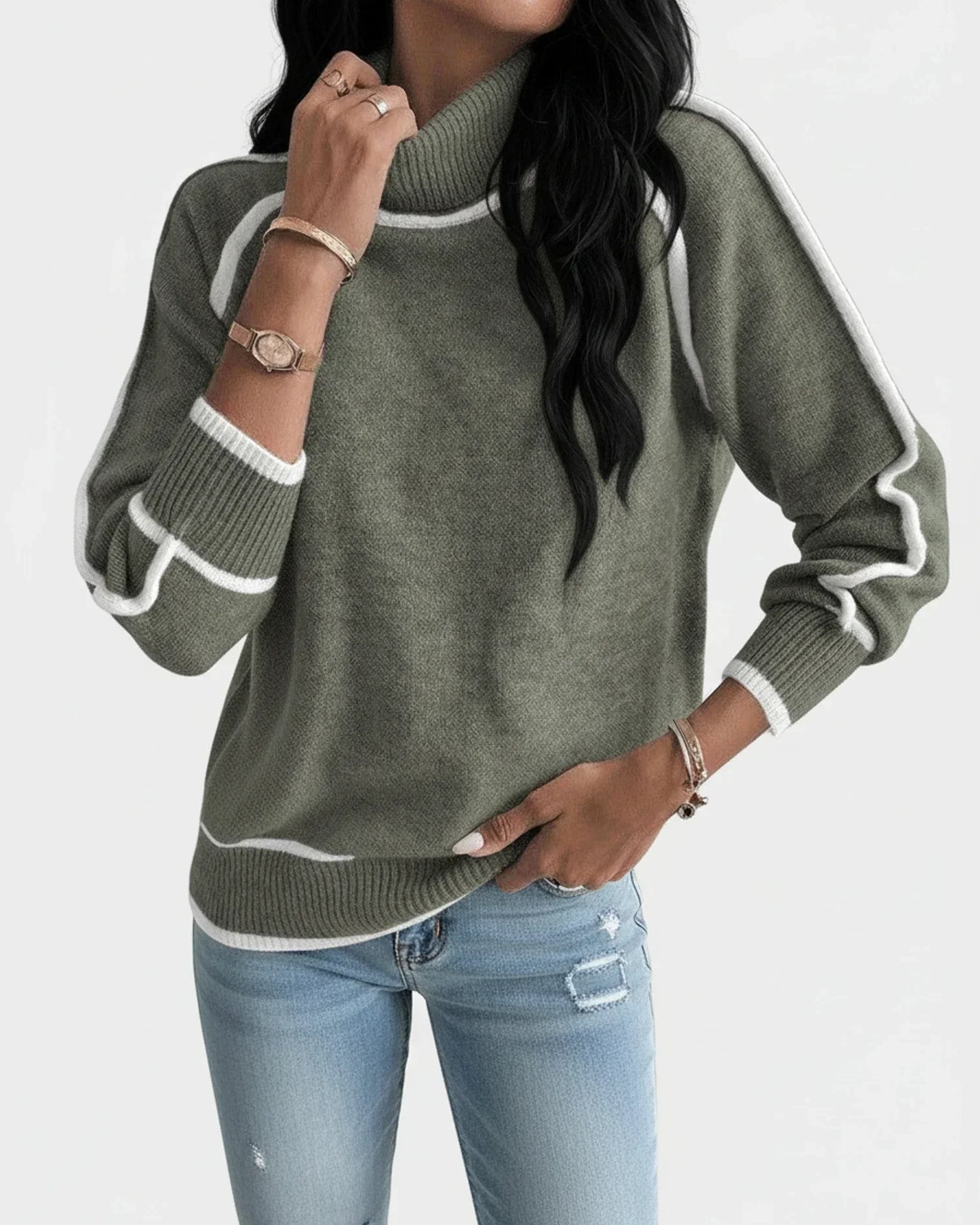 Lauren | Lightweight Women's Crew Neck Knit Sweater - VibreMode