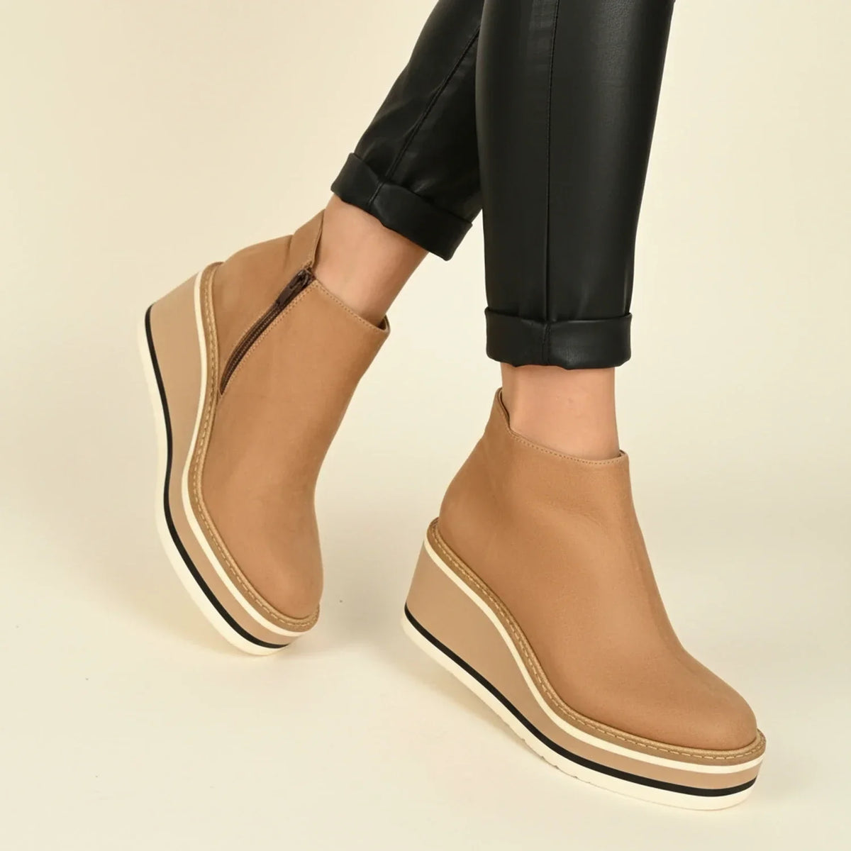Women's Platform Wedge Ankle Boots Comfortable