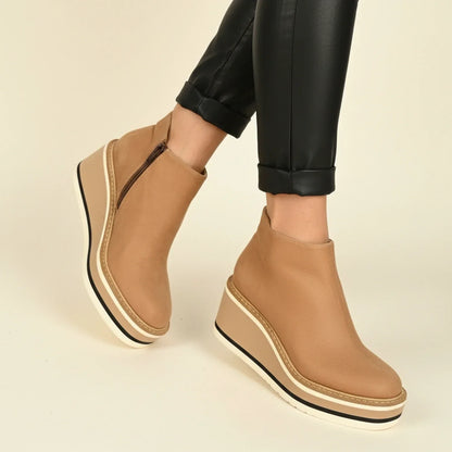 Women's Platform Wedge Ankle Boots Comfortable